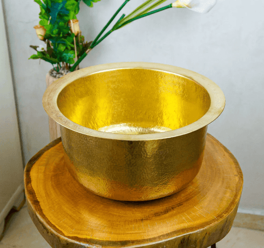 Handcrafted Luxury: Custom 12'' Brass Bar Sink – Timeless Elegance for Your Space / round