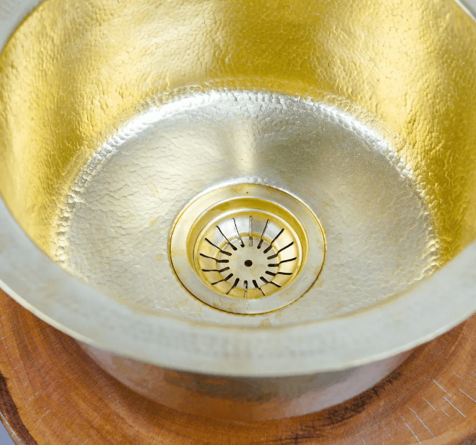 Handcrafted Luxury: Custom 12'' Brass Bar Sink – Timeless Elegance for Your Space / round