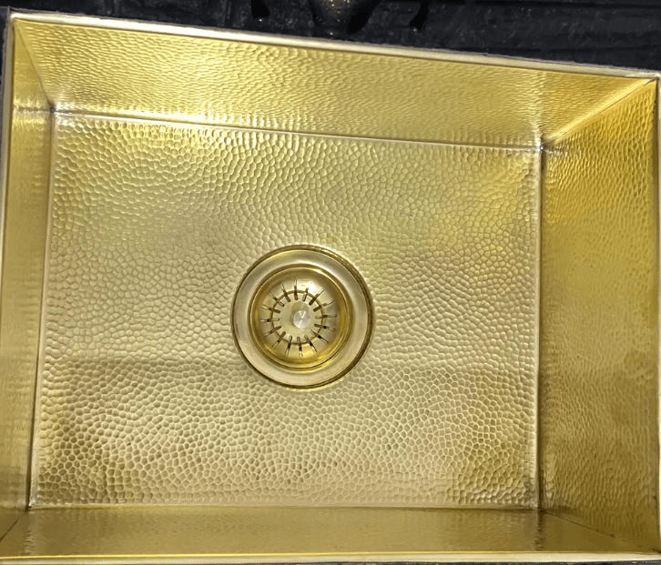 Custom Handcrafted Brass Moroccan Sink 16x16 Hammered Basin with Drain Strainer Included / square