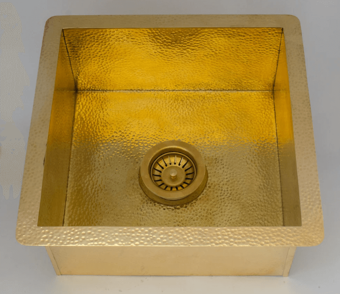 Solid Unlacquered Brass Undermount Hammered Sink, Kitchen Bar Sink, Island Sink, Outdoor Sink / sink