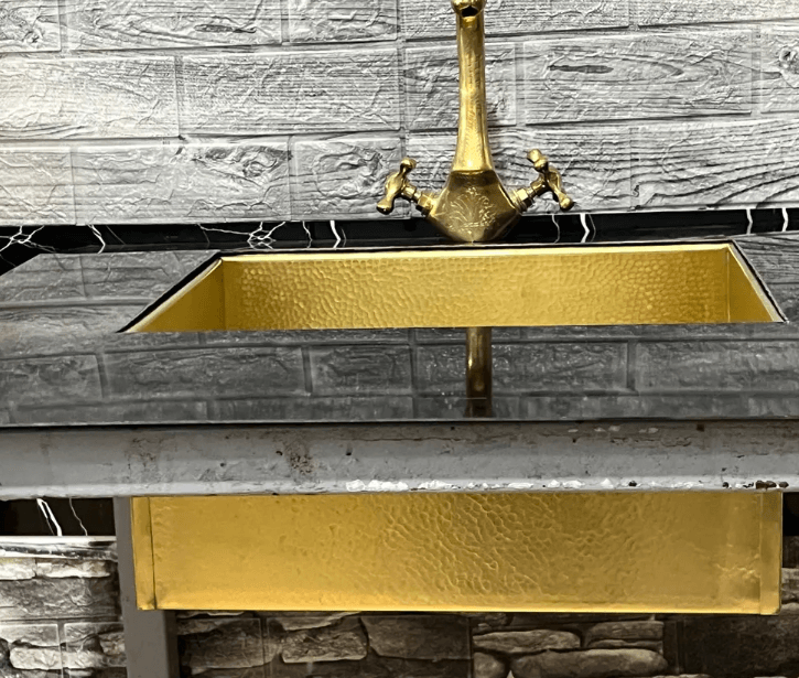 Custom Handcrafted Brass Moroccan Sink 16x16 Hammered Basin with Drain Strainer Included / square
