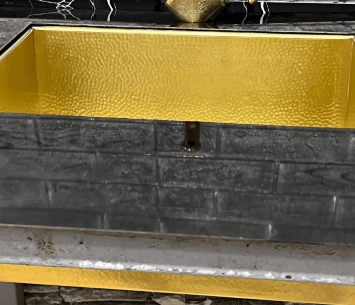 Custom Handcrafted Brass Moroccan Sink 16x16 Hammered Basin with Drain Strainer Included / square