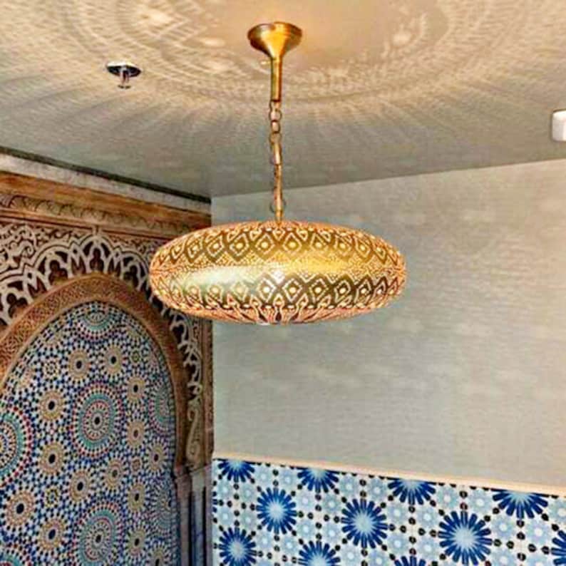 Pendant Light - Moroccan Lamp Brass Light - Ceiling Light - Lamp Chandelier Lighting / bedroom