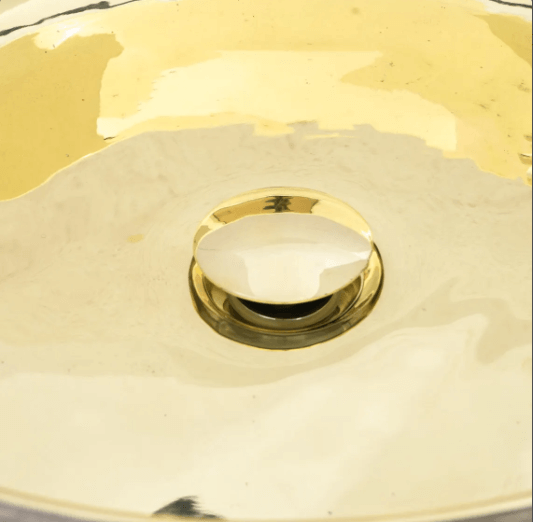 unlacquered brass countertop basin sink, bathroom round vessel sink / sink