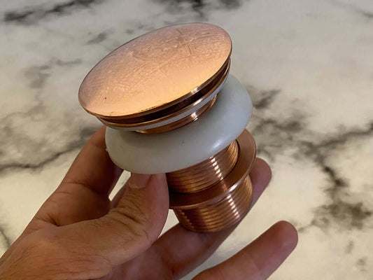 Copper Finish sink Drain, Pop Up Drain Bathroom Sink Drain Stopper Vessel Sink Drain Detachable Basket Stopper / COPPER ACCESSORIES