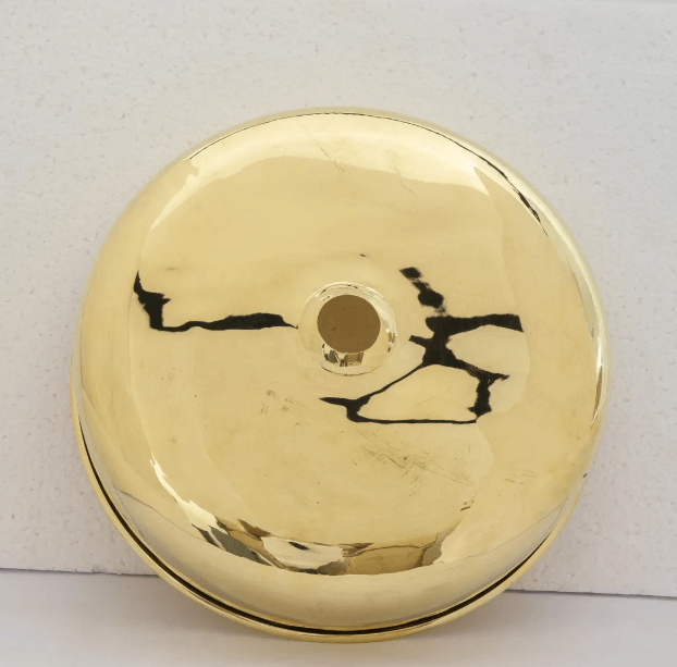 unlacquered brass countertop basin sink, bathroom round vessel sink / sink