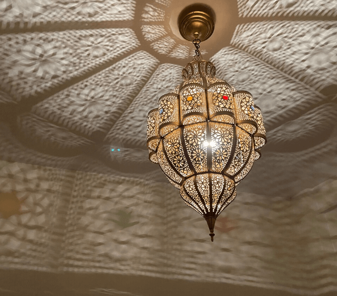 Luxury handmade Moroccan pendant lampshade, Moroccan pendant chandelier, ceiling light, new home lighting decor / COLORED CHANDELIERS