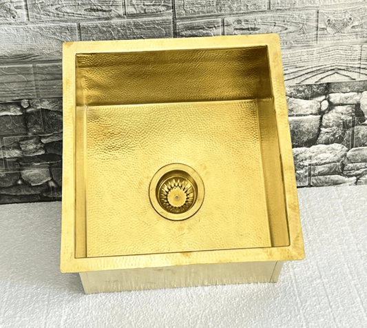 Brass sink Hammered – Versatile for Kitchen, Bar, and Outdoor Spaces / square