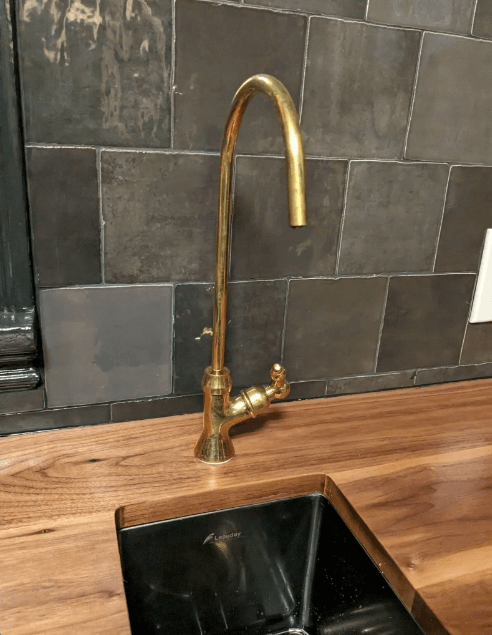 Unlacquered Brass Kitchen Faucet - Elegant & Durable / BATHROOM FAUCETS,Brass,Durable,Elegant Design,Kitchen Faucet,Unlacquered