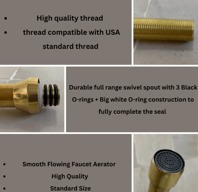 Unlacquered Brass Kitchen Faucet - Elegant & Durable / BATHROOM FAUCETS,Brass,Durable,Elegant Design,Kitchen Faucet,Unlacquered