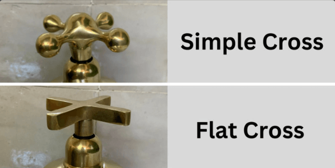 Nickel 8" Bridge Faucet, Vintage Kitchen Faucet, Bridge Faucet with Cross Handles and Straight Legs / FAUCET