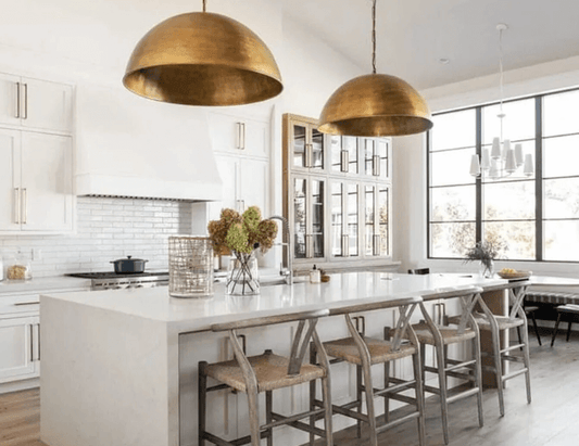 Brass Dome Pendant Light - Elegant Moroccan Design / copper
