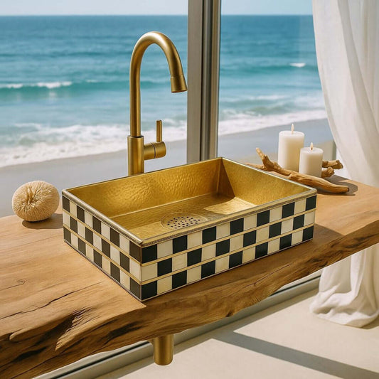 Bone Resin Basin – Handmade Inlay Vanity Sink/bone