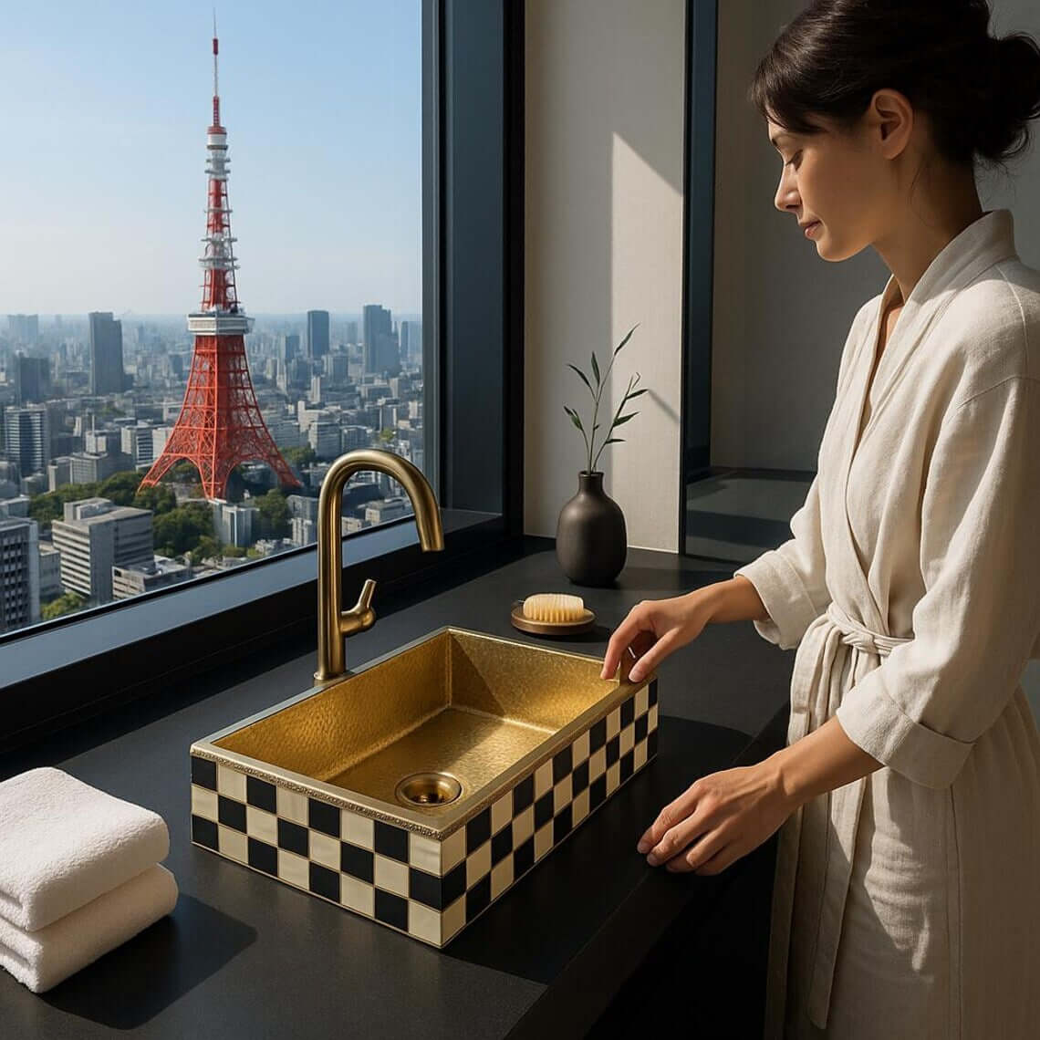 Bone Resin Basin – Handmade Inlay Vanity Sink/bone