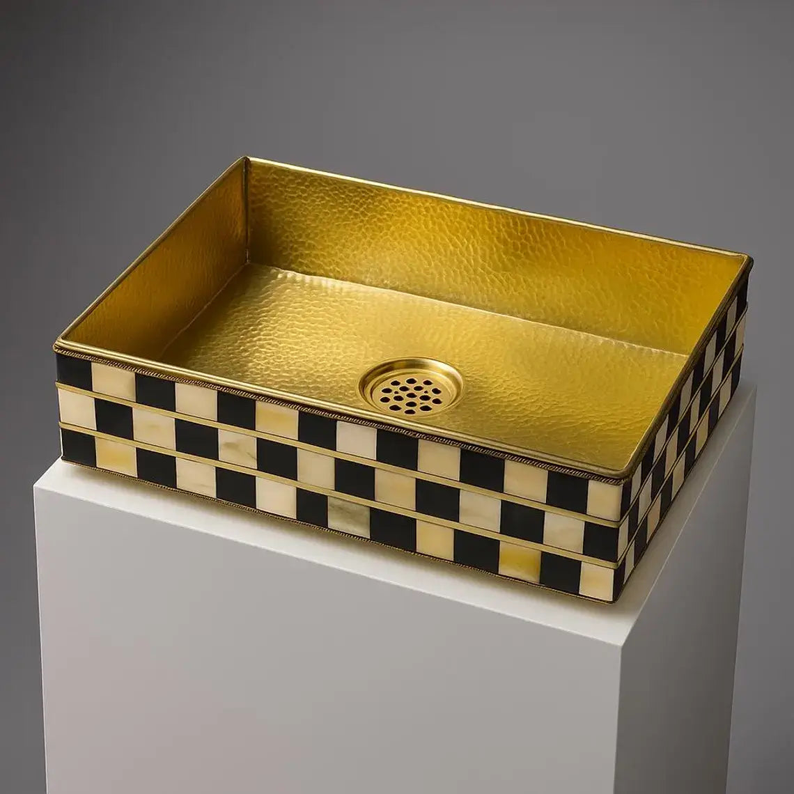 Bone Resin Basin – Handmade Inlay Vanity Sink/bone