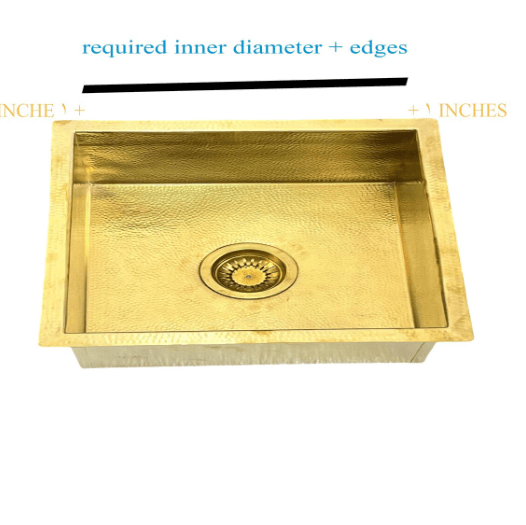 Rustic Hammered Brass Undermount Sink – Versatile for Kitchen, Bar, and Outdoor Spaces / square