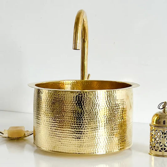 Single Bar Brass Sink for your Bathroom, Brass Handmade Moroccan Sink, Over counter Bathroom Sink,