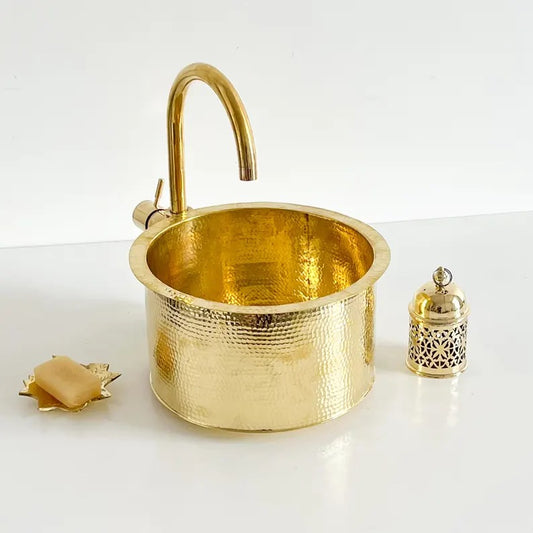 Single Bar Brass Sink for your Bathroom, Brass Handmade Moroccan Sink, Over counter Bathroom Sink,
