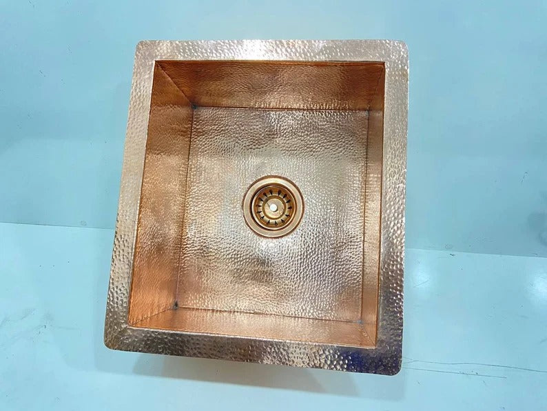Handcrafted Solid Copper Kitchen Sink - Customizable Hand Hammered or Smooth Finish, Undermount And Unlacquered