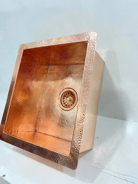 Handcrafted Solid Copper Kitchen Sink - Customizable Hand Hammered or Smooth Finish, Undermount And Unlacquered