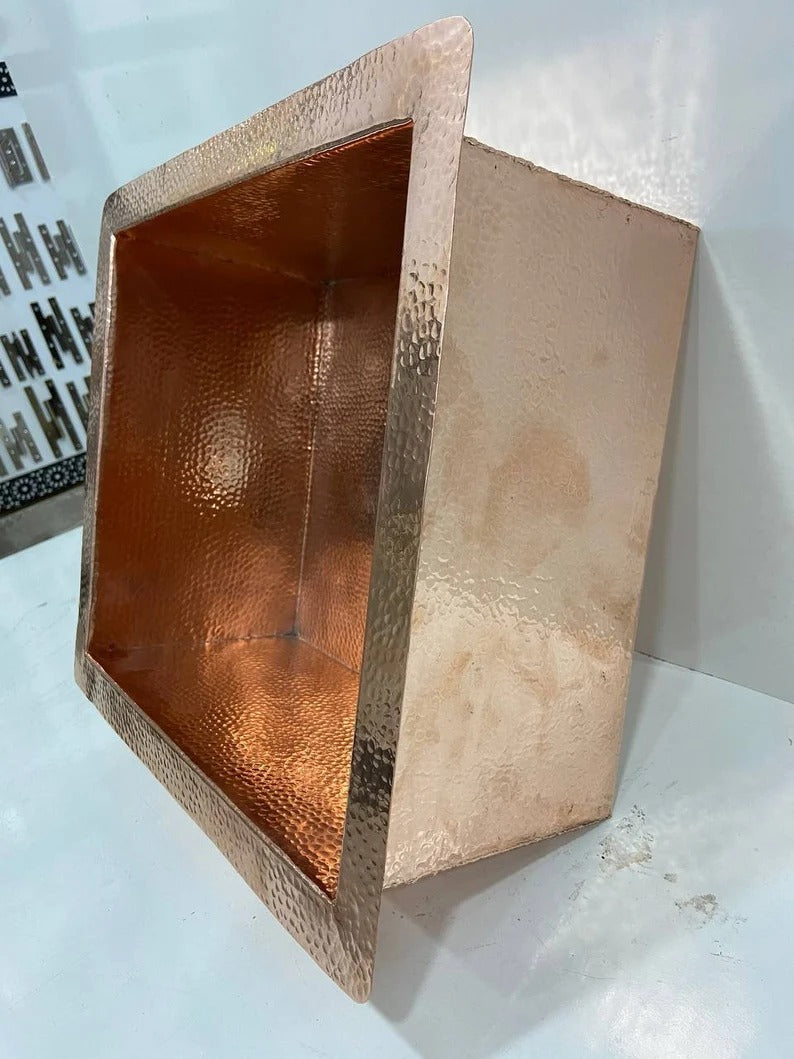 Handcrafted Solid Copper Kitchen Sink - Customizable Hand Hammered or Smooth Finish, Undermount And Unlacquered
