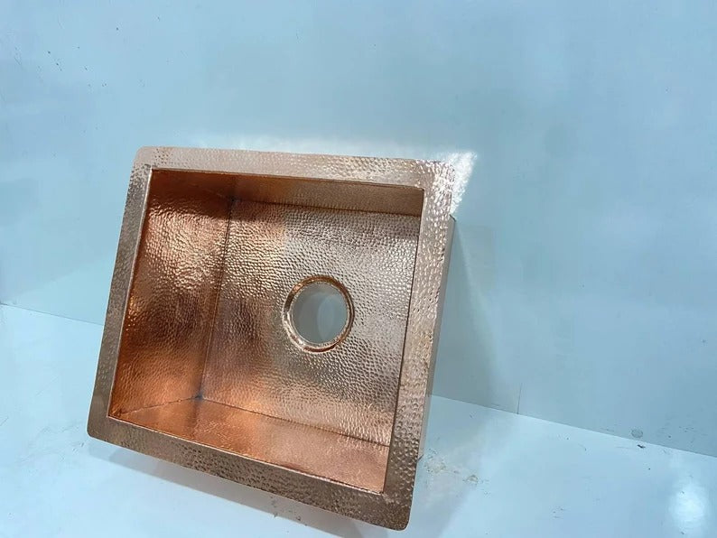 Handcrafted Solid Copper Kitchen Sink - Customizable Hand Hammered or Smooth Finish, Undermount And Unlacquered
