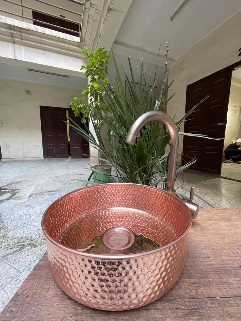 artisanal handmade brass vessel sink