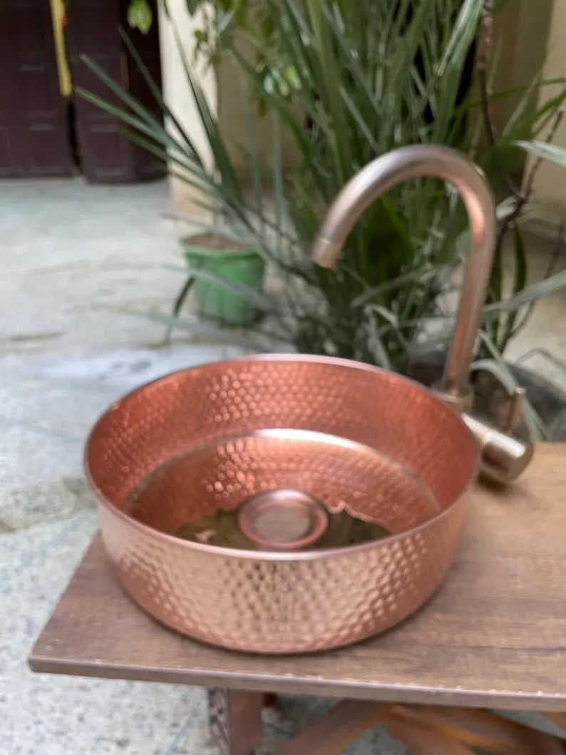 artisanal handmade brass vessel sink
