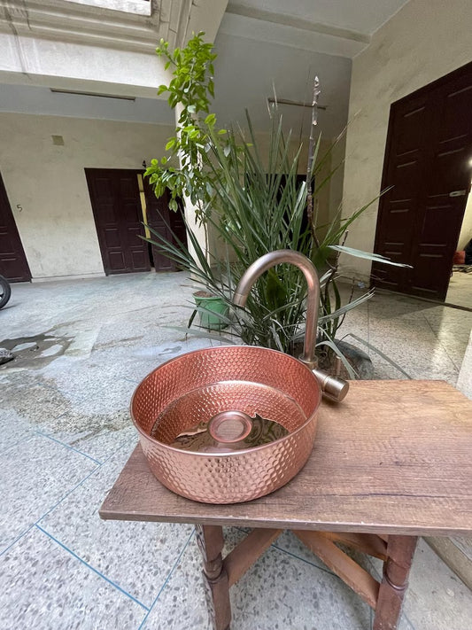 artisanal handmade brass vessel sink