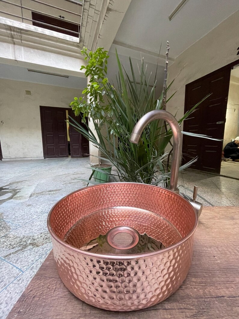 artisanal handmade brass vessel sink