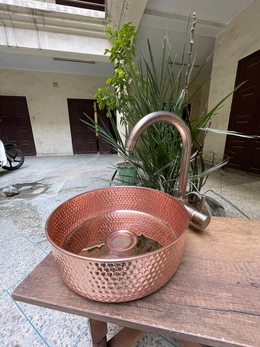 artisanal handmade brass vessel sink