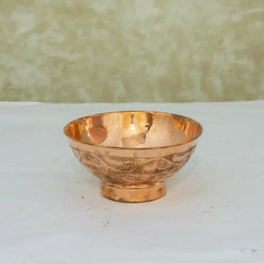 Engraved Compact Vessel Sink, Copper Bowl Sink, Copper Washbasin, Bathroom Basin Sink
