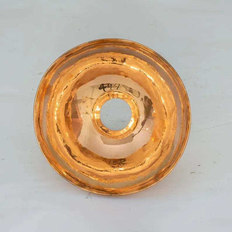 Engraved Compact Vessel Sink, Copper Bowl Sink, Copper Washbasin, Bathroom Basin Sink