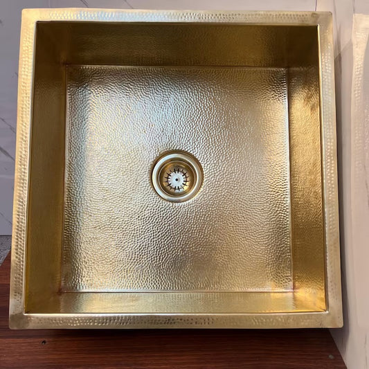 Luxury handmade hammered brass sink for kitchen Bar Sink, Island Sink, Outdoor Sink, The drain for free