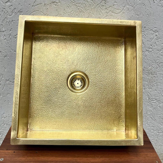 Luxury handmade hammered brass sink for kitchen Bar Sink, Island Sink, Outdoor Sink, The drain for free